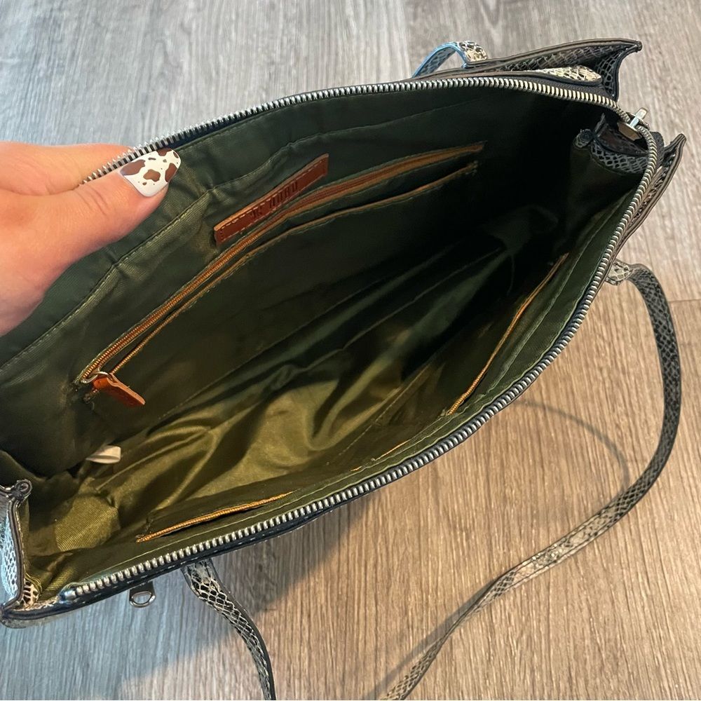 HOBO Friar Multicolor Python Print Leather Satche… - image 14